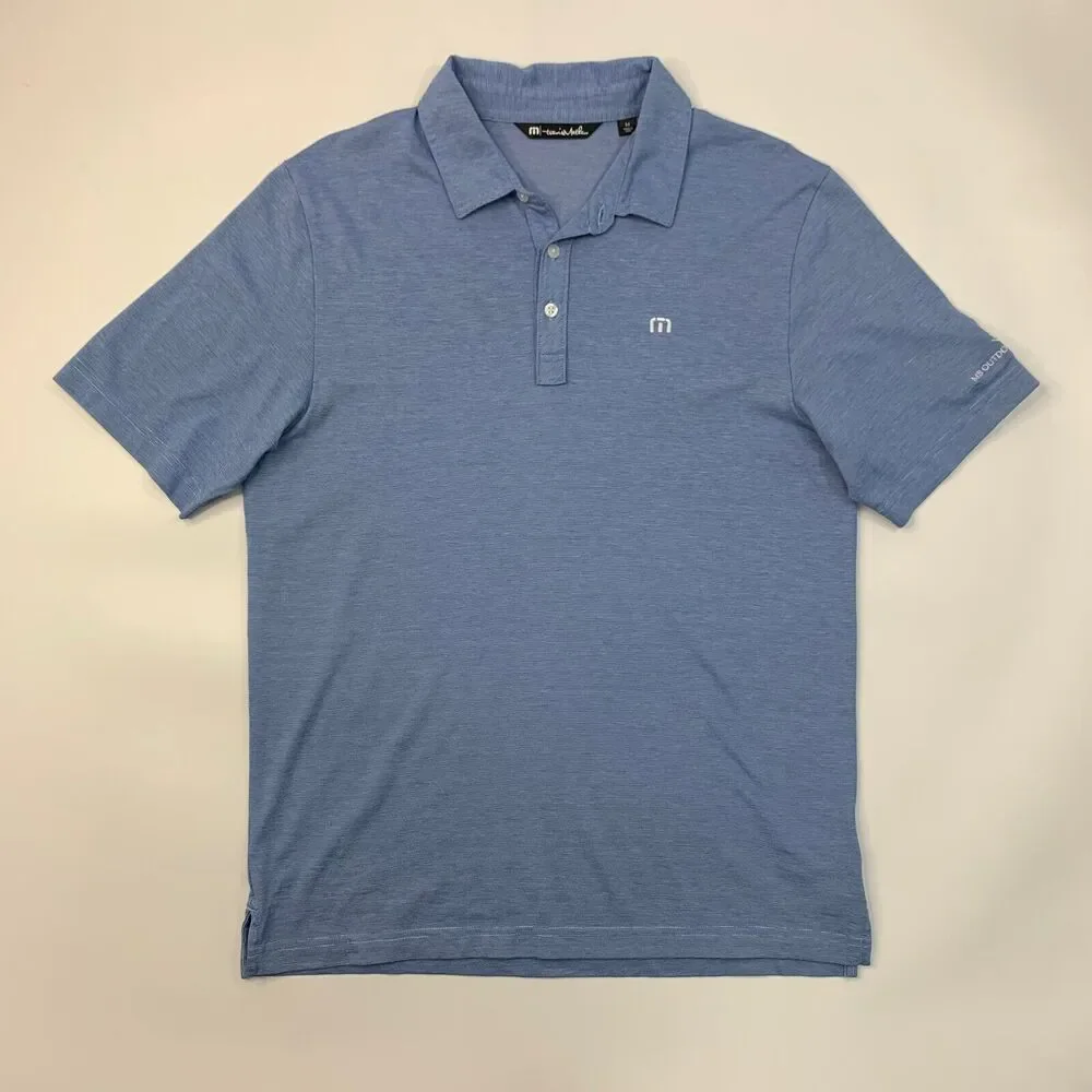Travis Mathew Polo Shirt Mens M Medium Regatta Blue Pima Cotton Blend Golf
